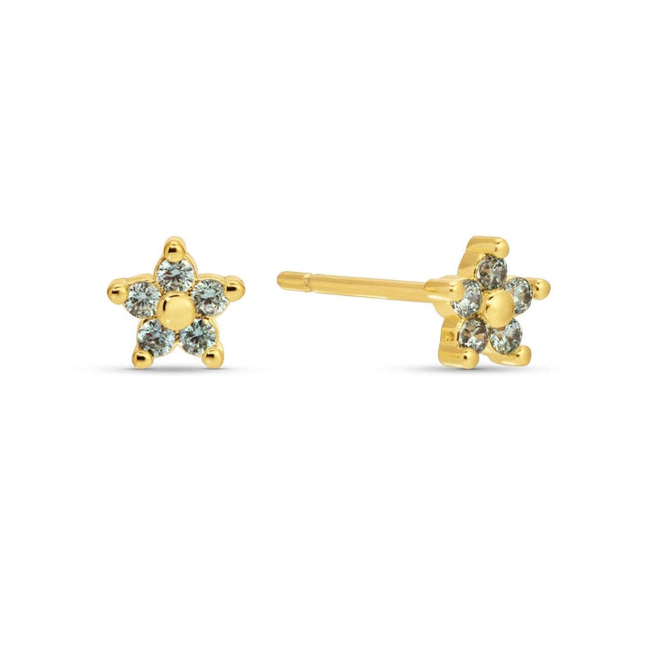 Delicate Flower Studs on Velvet Tag SP403