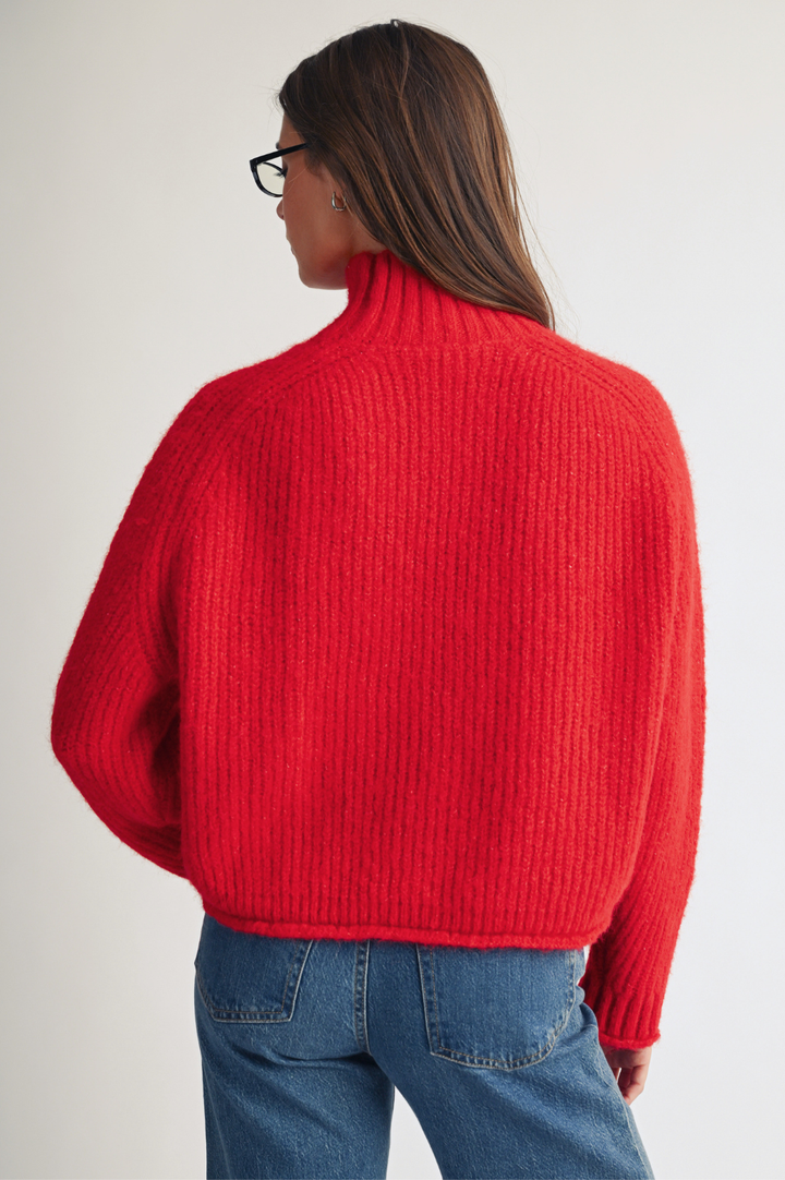 348K Soft Brushed Mock Neck Sweater