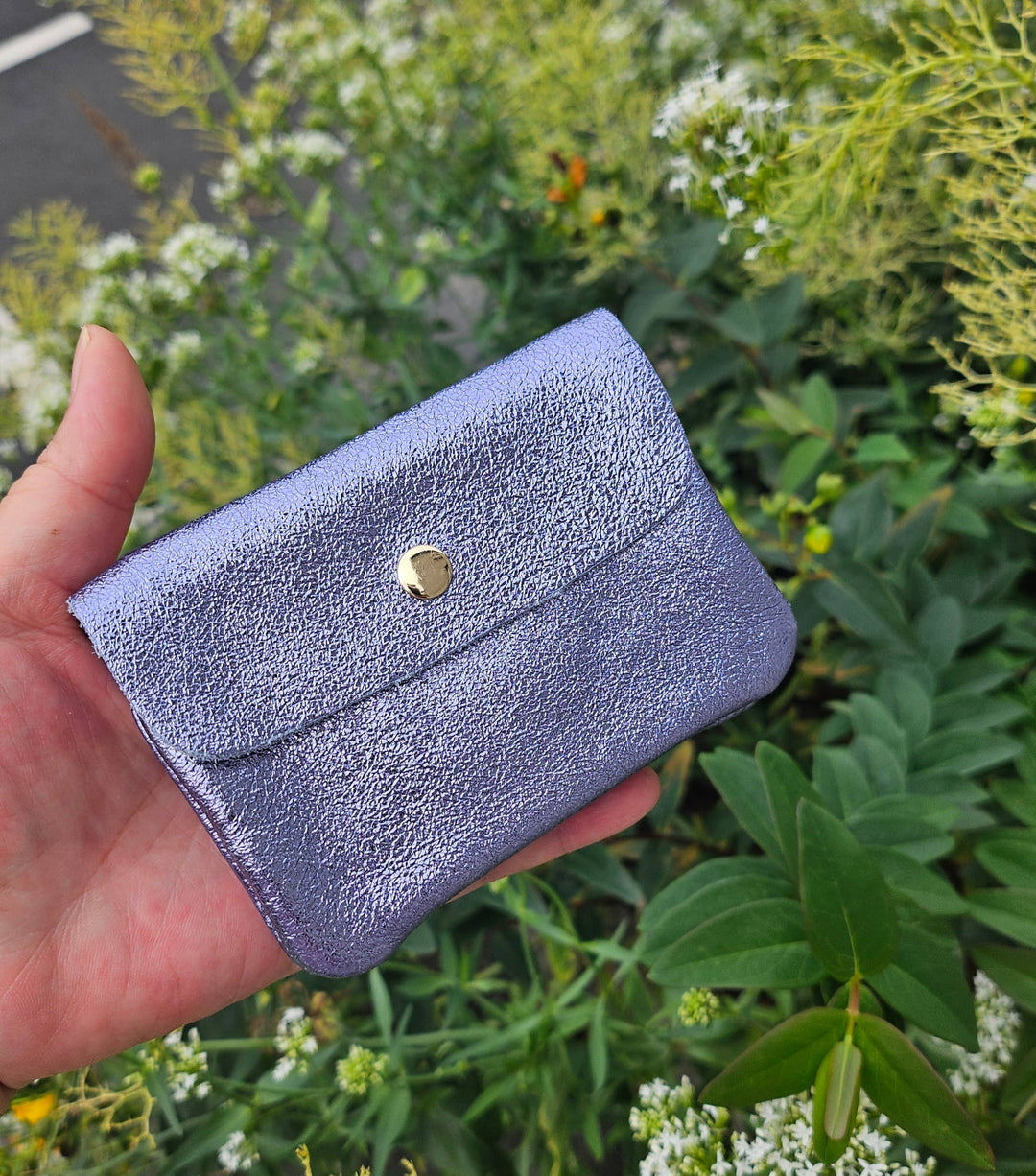 Metallic leather Kangoo wallet Mint RM38