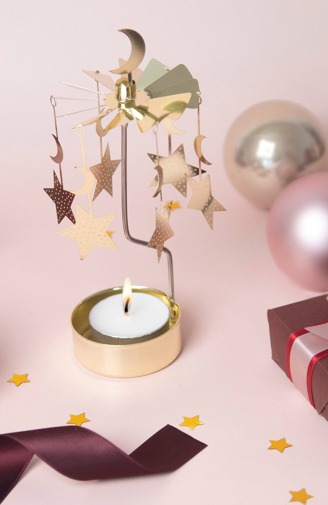 Rotary Candleholder, Moon and Stars