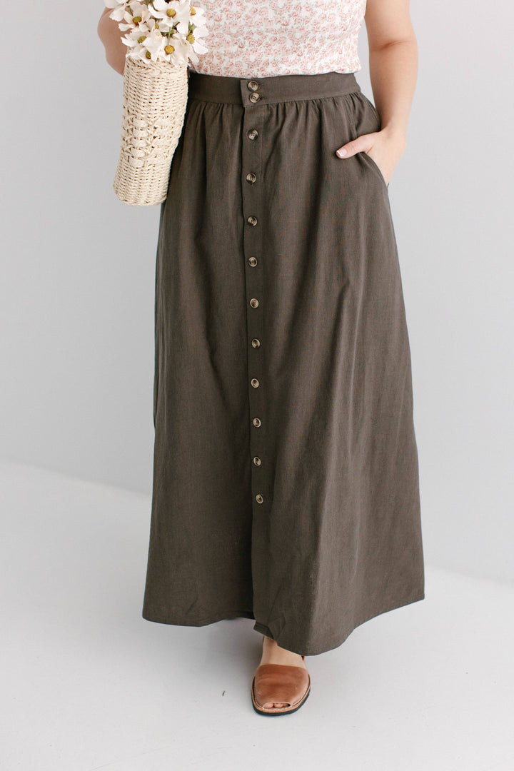 Tirzah Button Front Maxi Skirt MSE22