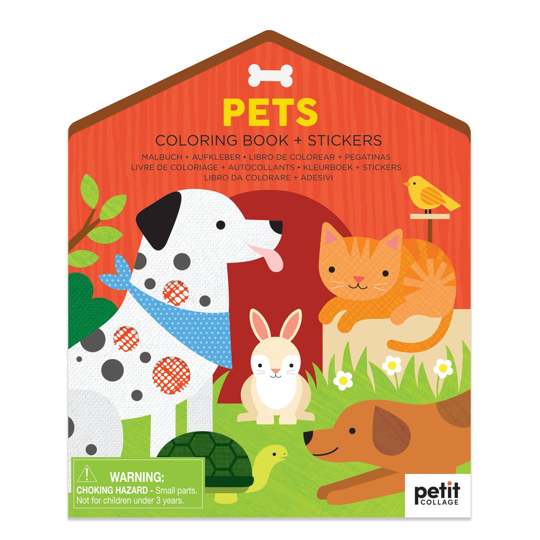 Coloring Book With Stickers: Pets