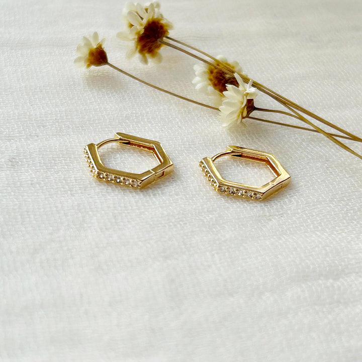 CZ Hexagon Hoops KT23