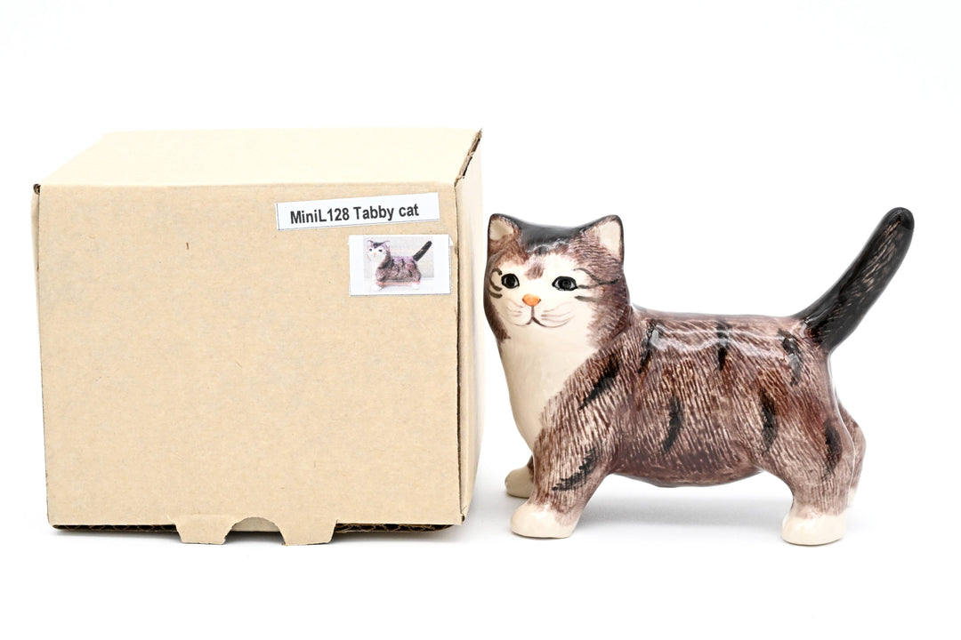 MiniL128 Decorative Miniature Ceramic Tiny L Tabby cat