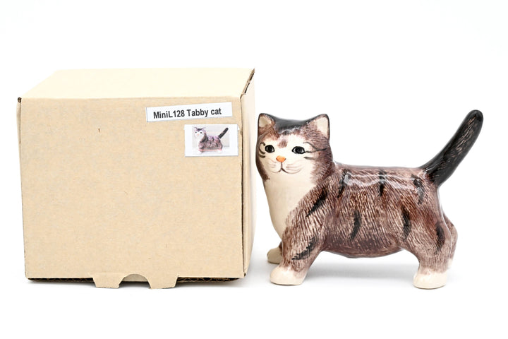 MiniL128 Decorative Miniature Ceramic Tiny L Tabby cat