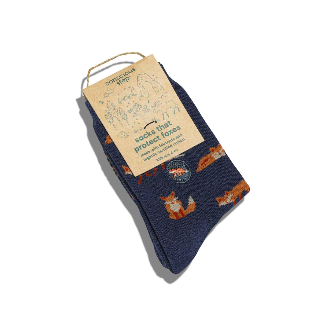 Kids Socks that Protect Foxes | Organic Cotton Kids Socks