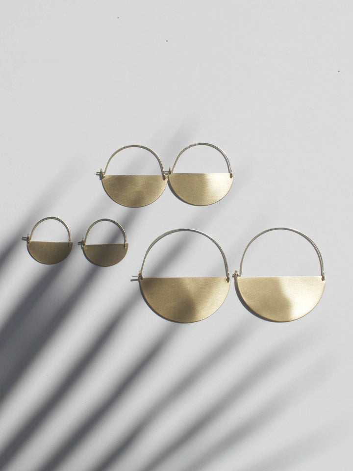 RK10 Matte Gold Half Moon Earrings