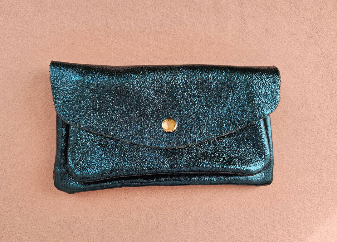 Kangaroo double pocket leather wallet Sky RM37