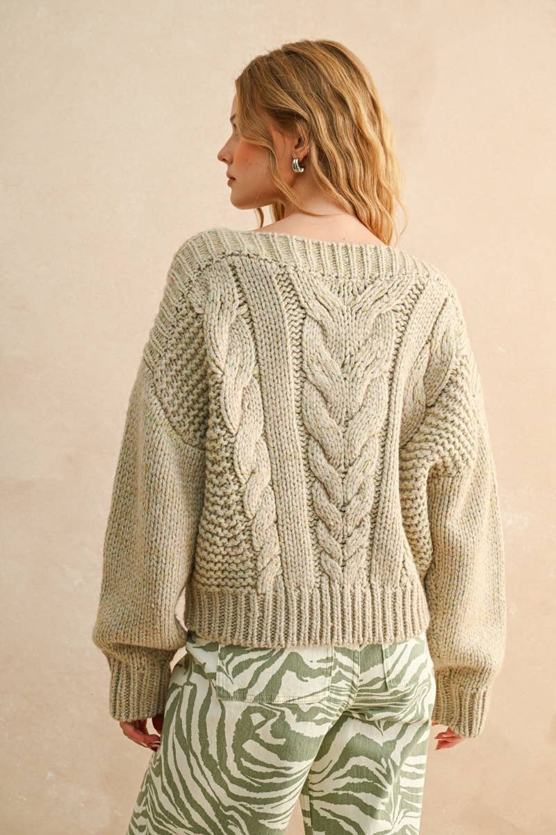 T539 CHUNKY CABLE SWEATER TOP