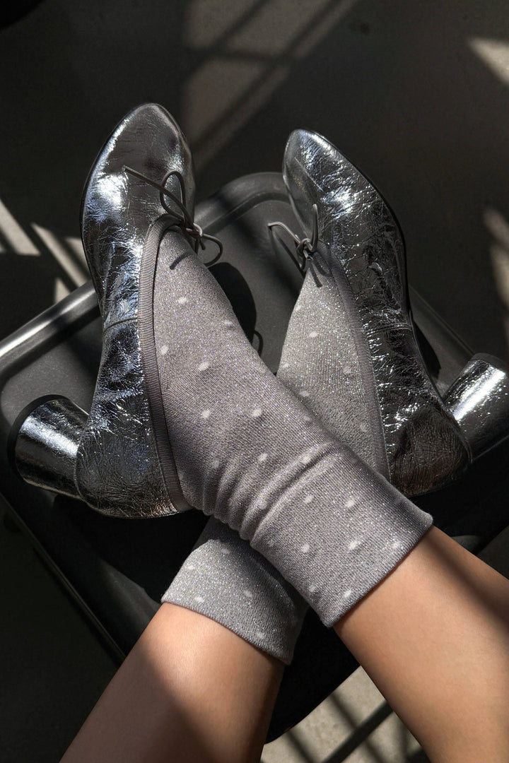 Lurex Patterned Sneaker Socks