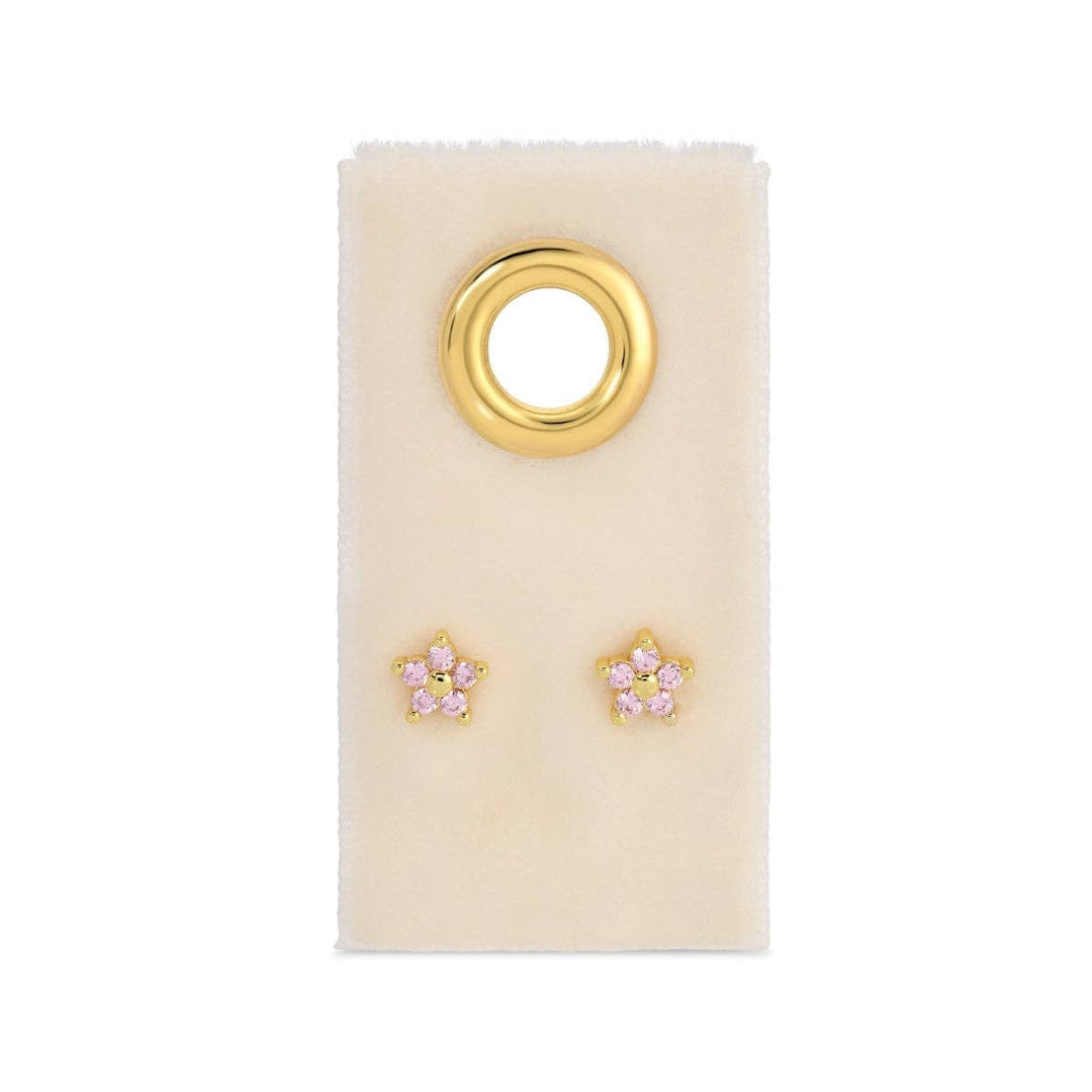 Delicate Flower Studs on Velvet Tag SP403