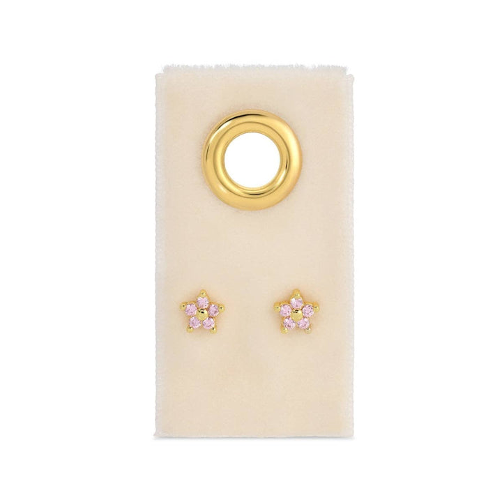 Delicate Flower Studs on Velvet Tag SP403