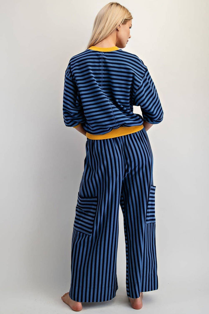 PL7632 - STRIPED SIDE POCKET PANTS