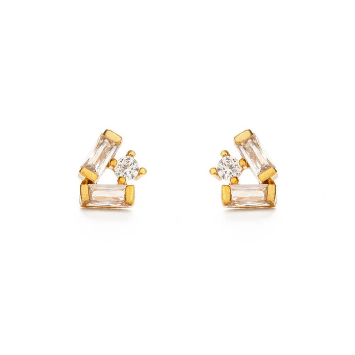 Baguette Crystal Cluster Stud Earrings 25BSC