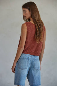 W2010 | Knit Sweater Cotton Acrylic V-Neck Vest Top
