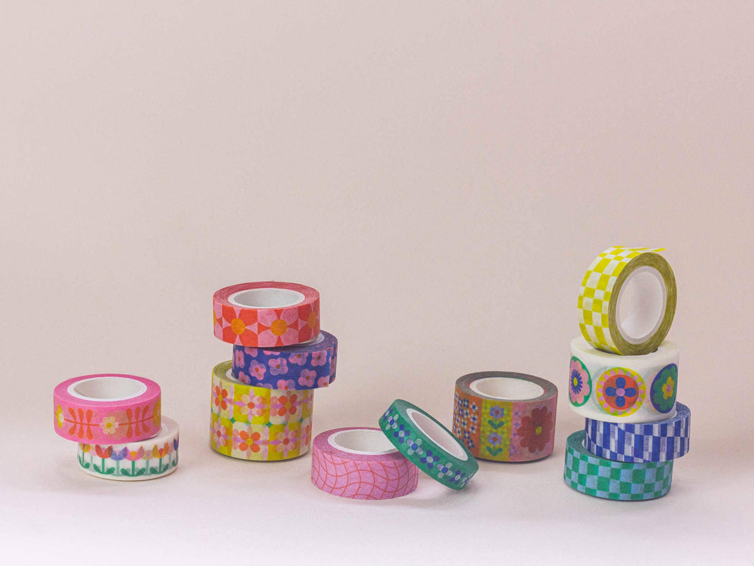 Flower Tower 15mm • Retro Floral Washi Tape MD238