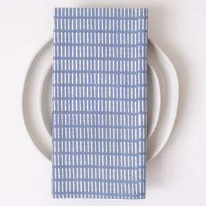 Pontis Stripes Cloud Block Printed Napkins - set of 4