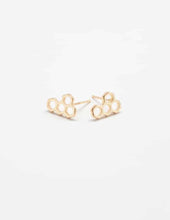 Load image into Gallery viewer, Gold Honeycomb Stud Earrings - Game Day, Holiday/Stocking Stuffer Jewelry