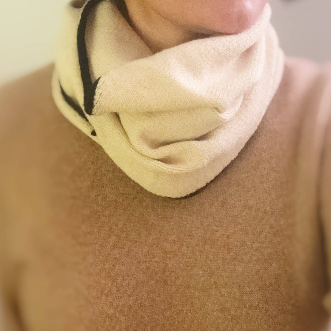 Slim Minimalist Knit Scarf – Two-Tone &amp; Striped EY76