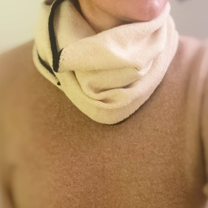 Slim Minimalist Knit Scarf – Two-Tone &amp; Striped EY76
