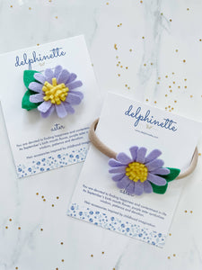 Aster Baby Headband l September Birth Month Flower Gift