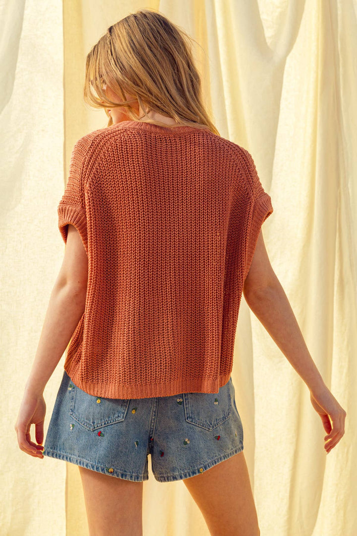 T3332   DOLMAN SLEEVE KNITTED TOP