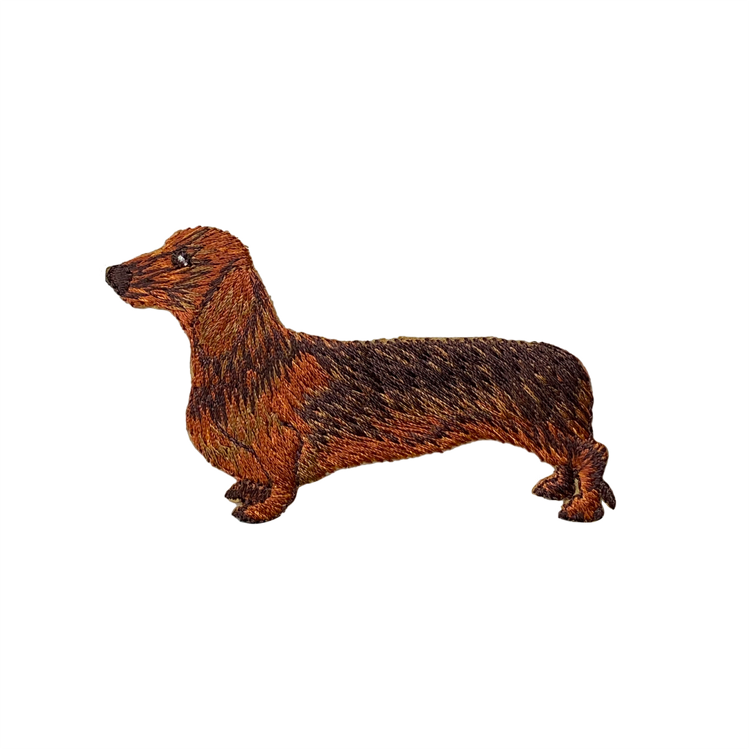 Dachshund Dog - Full Body, Pets, Embroidered, Iron on Patch
