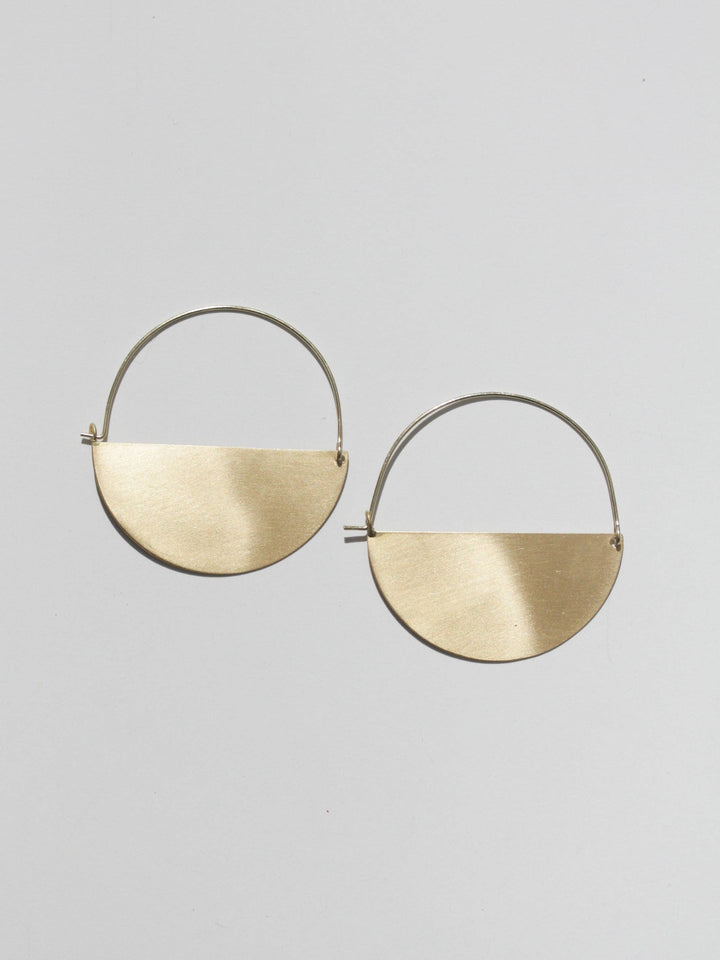 RK10 Matte Gold Half Moon Earrings