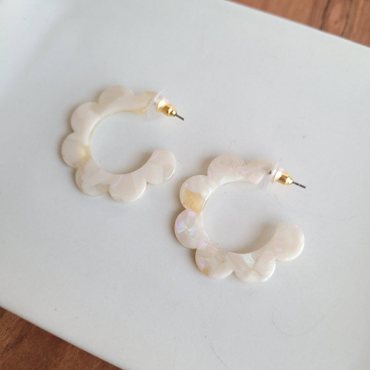 Flora Hoops - Cream // Jewelry, Earrings, Flower SS967