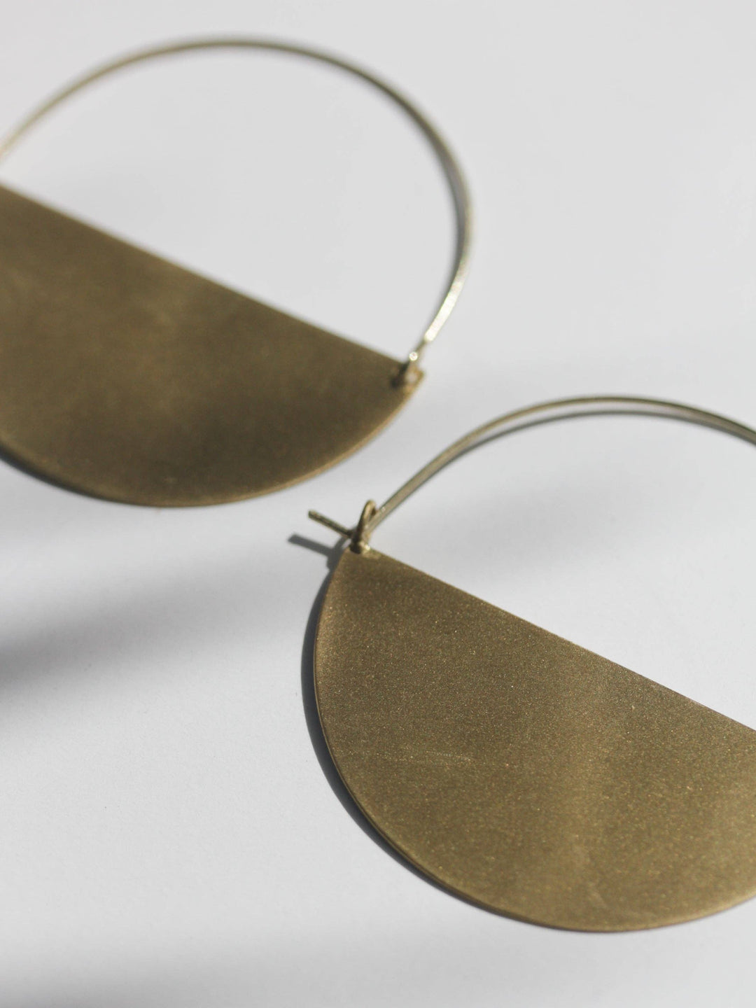 RK10 Matte Gold Half Moon Earrings