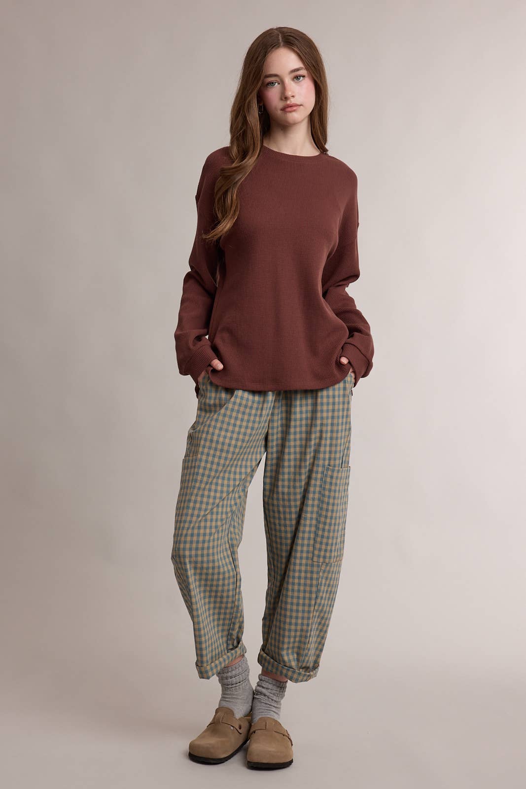 PLAID PATCH POCKET PANTS / WL26