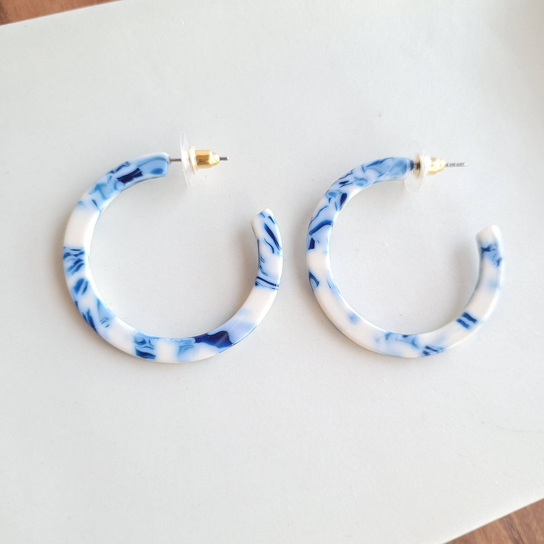 Camy Hoops - Greek Goddess Blue // Jewelry, Earrings, Gift SS521