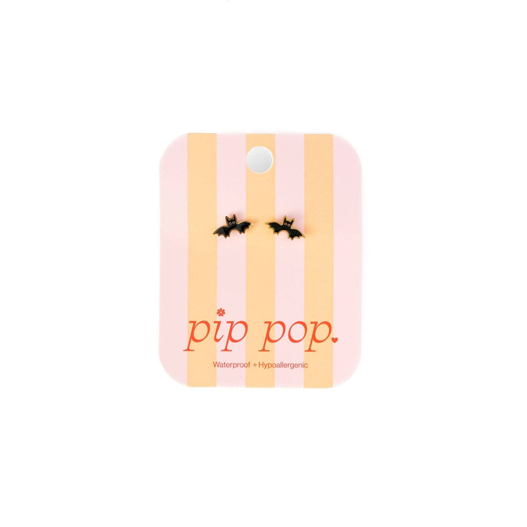 Bat Stud Earrings - Hypoallergenic, Flat Back, Girl Gift PPE24