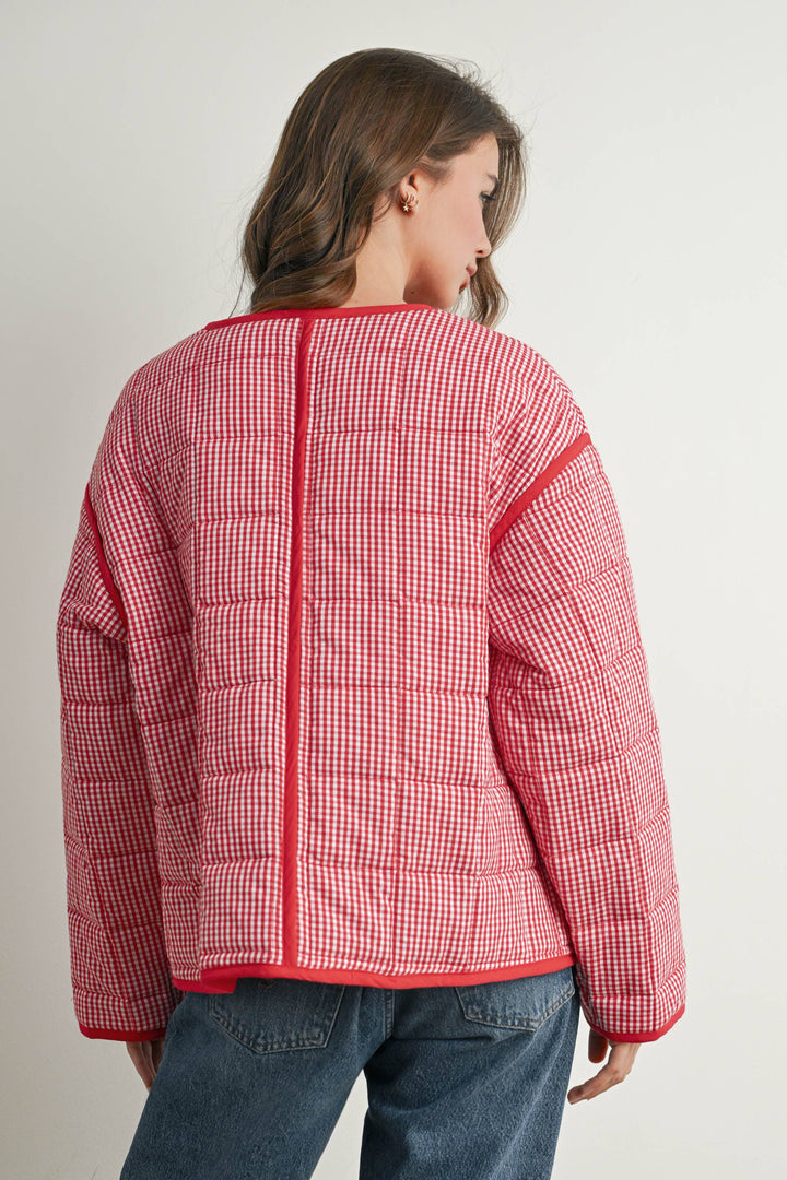 Buttoned Quilted Puffer Jacket - BMJ78