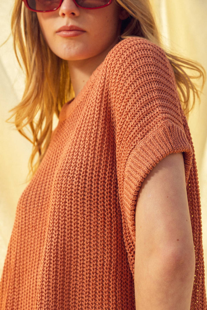T3332   DOLMAN SLEEVE KNITTED TOP