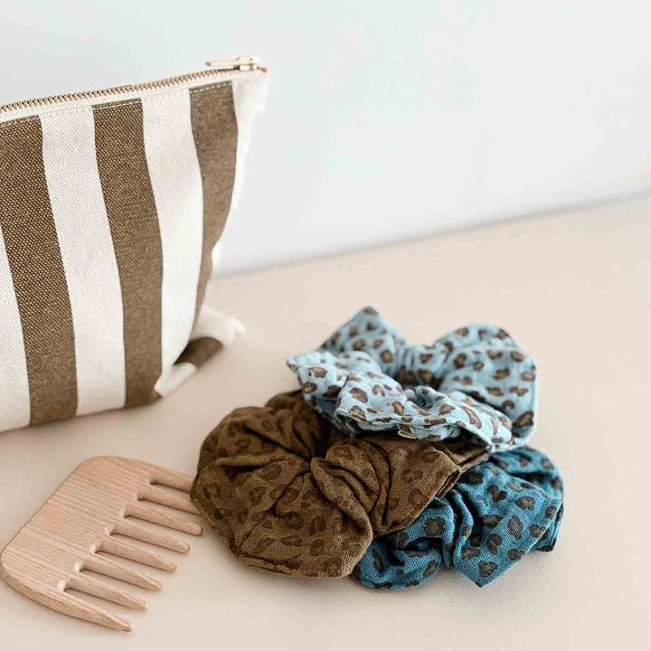 SCRUNCHIE MINI LEOPARD BLUE JEAN