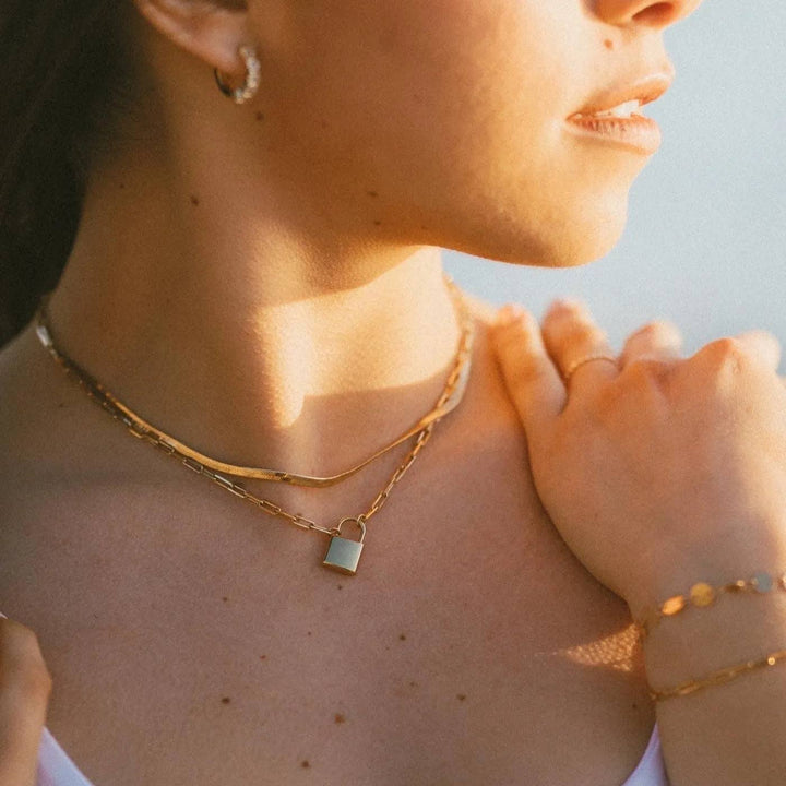 Newport Gold Filled Lock Necklace MA22