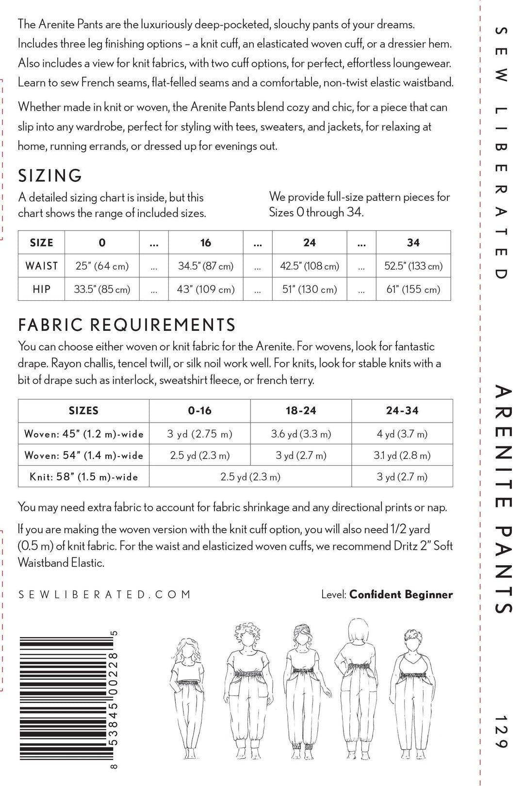 Arenite Pants Sewing Pattern
