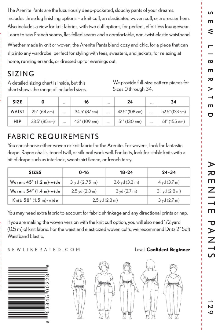 Arenite Pants Sewing Pattern