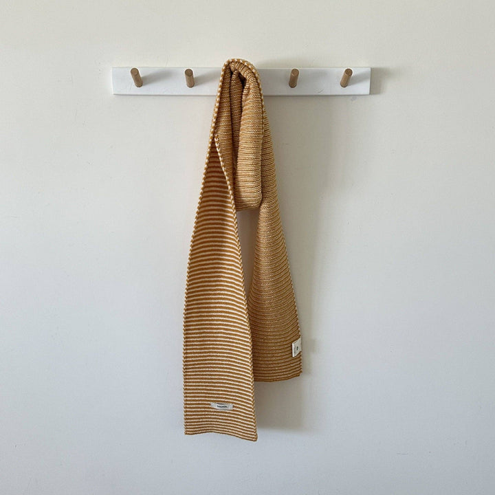 Women’s Striped Knit Scarf, 100% Wool