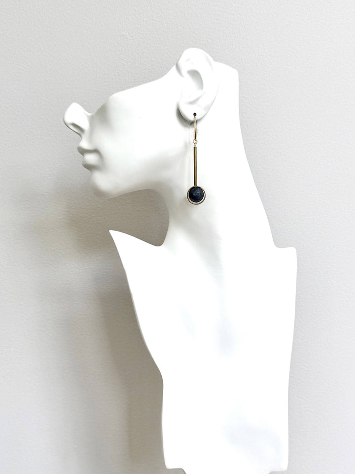 NDNE17 Navy blue geometric earrings