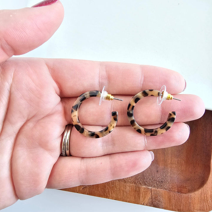 Cam Mini Hoops - Cheetah // Jewelry, Earrings, Fall SS981