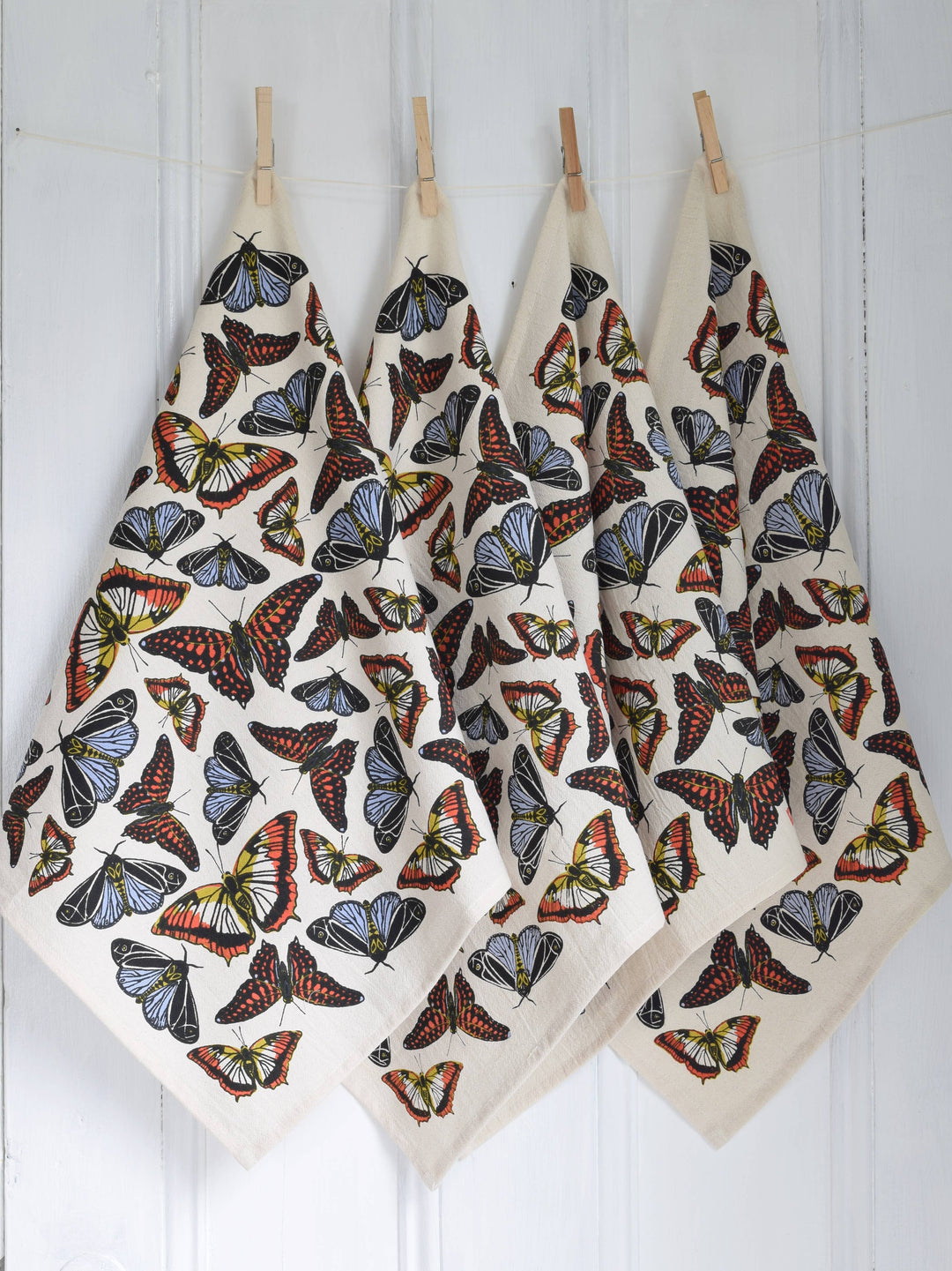 Organic Cotton Butterfly Napkins - 20" x 20" - Blue Orange HH874