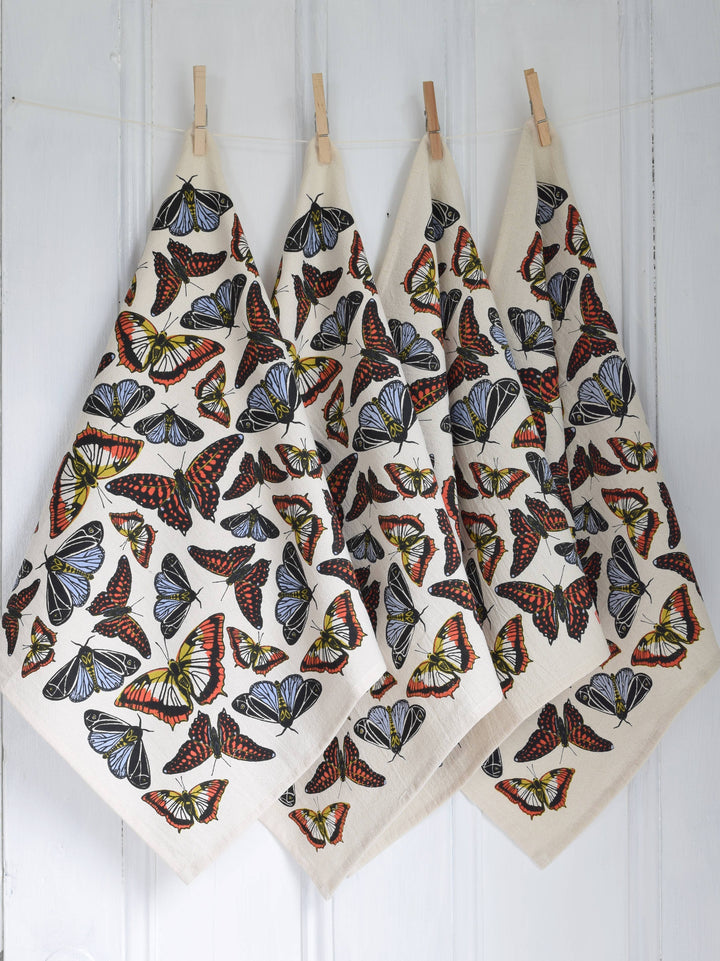 Organic Cotton Butterfly Napkins - 20" x 20" - Blue Orange HH874