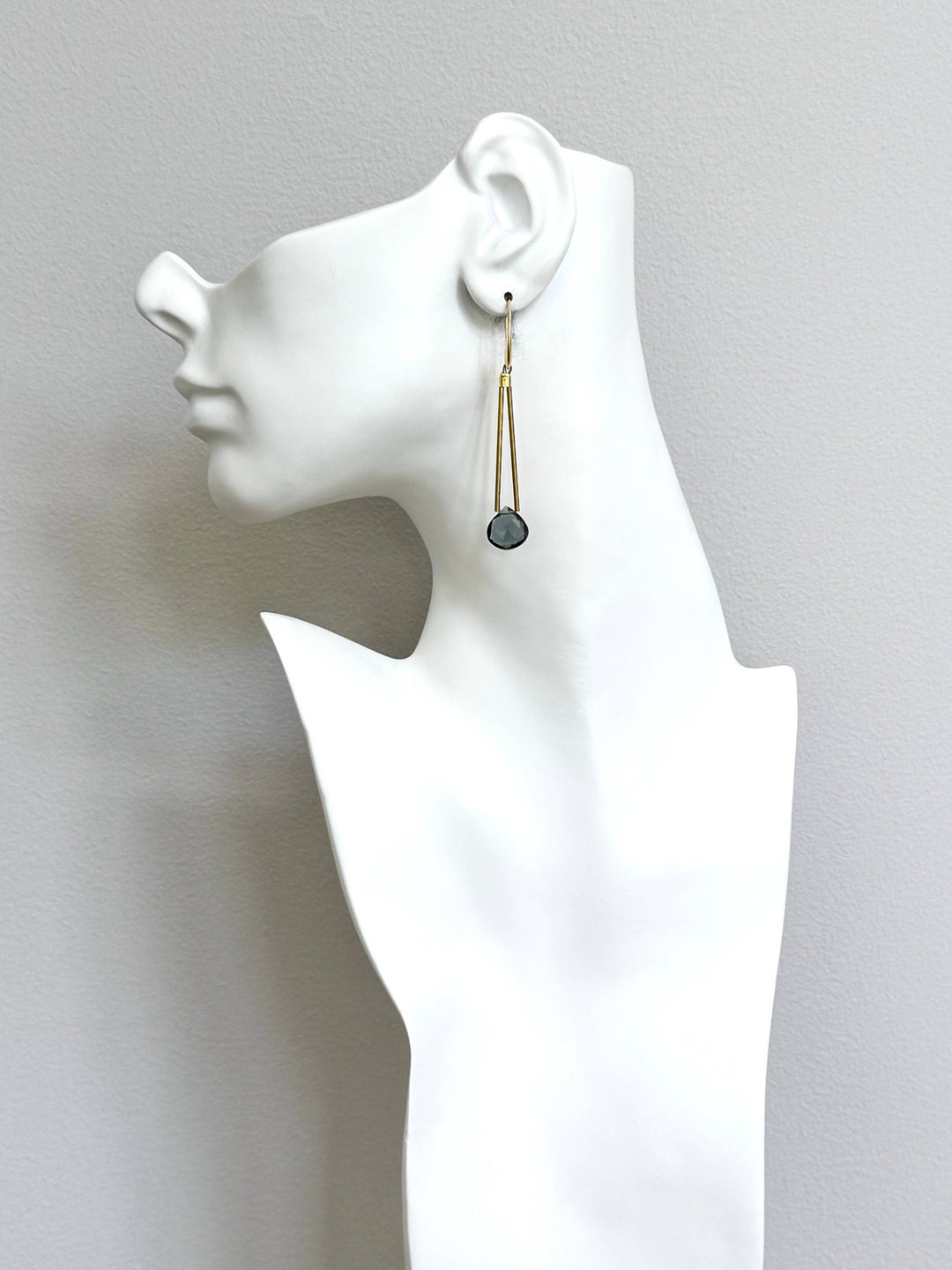 NDNE15 London blue topaz quartz geometric earrings
