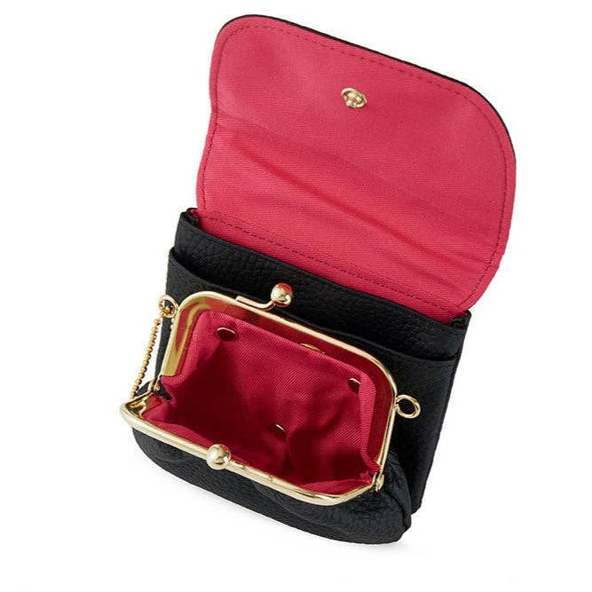 Top Grain Leather Creative Cute Snap Button Coin SP94