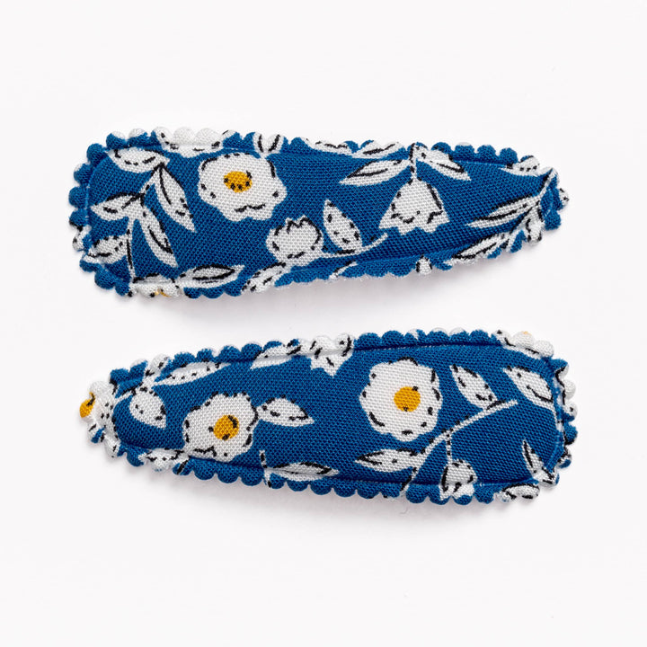 Johanna Blue &amp; White Floral Hair Clips FC01