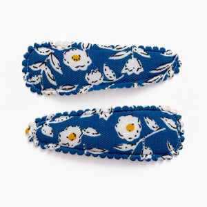 Johanna Blue & White Floral Hair Clips FC01