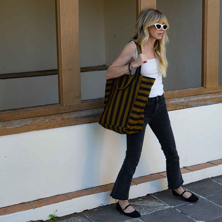 ELISABETH TOTE BAG STRIPES CUMIN