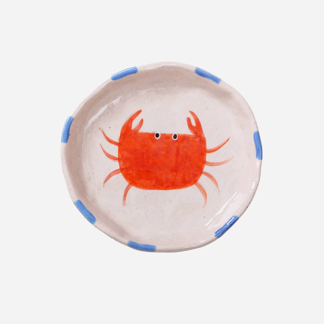 Hand-painted Plate – Crab – 5.2″ CG234